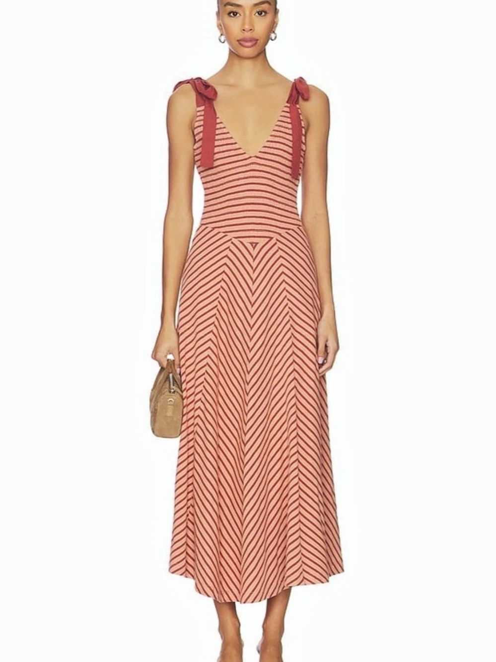 free-est Cecelia Midi Dress In Burnt Henna Combo